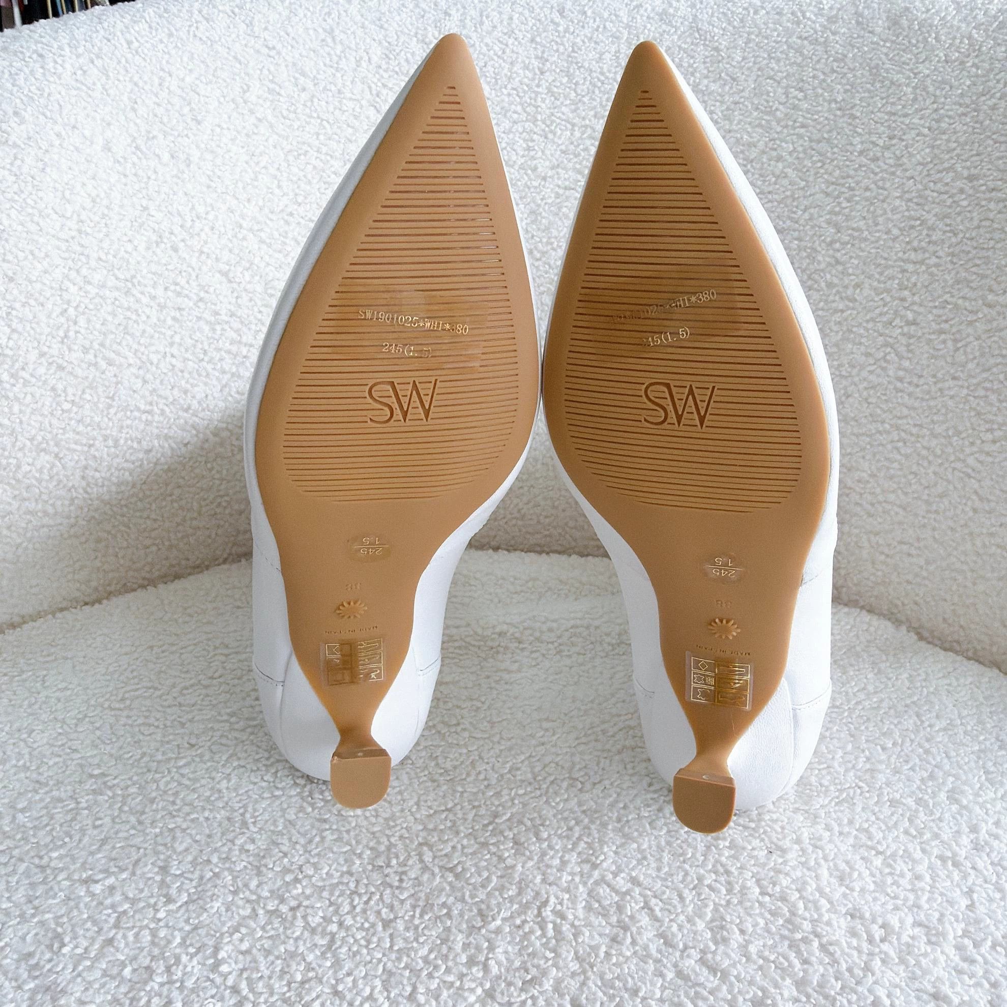 Stuart Weitzman SW White Low Heel Ankle Boot 38 New 5060 Size US 7.5 / IT 37.5 - 8 Thumbnail