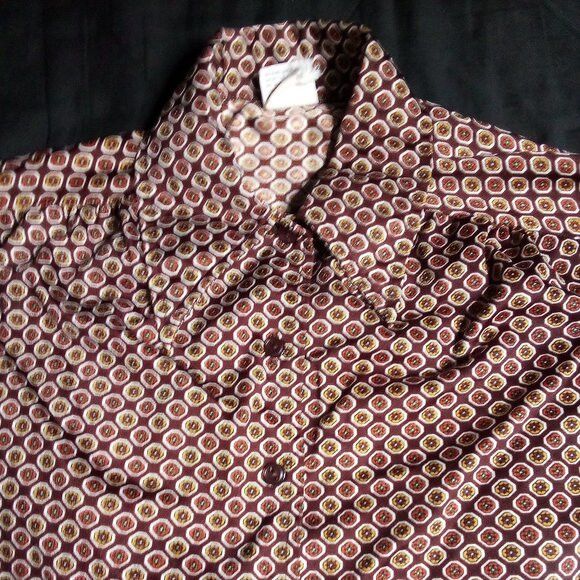Other Vintage Montgomery Ward Tiles Polyester Disco Shirt Size US S / EU 44-46 / 1 - 1 Thumbnail