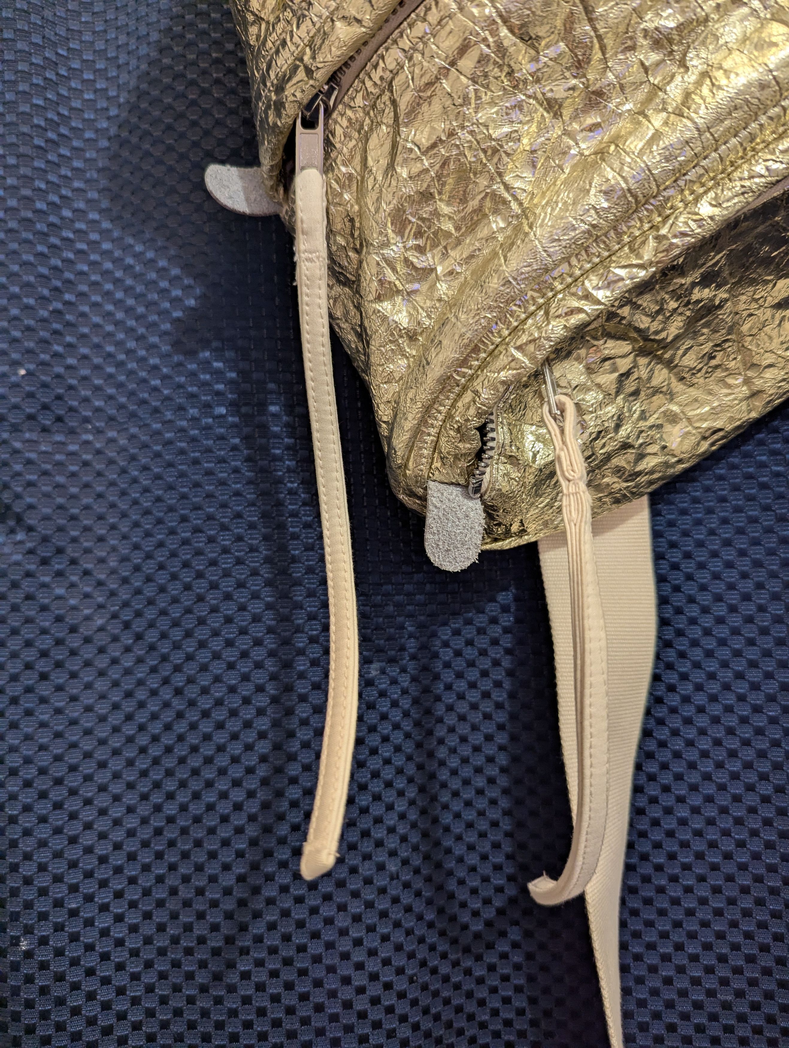 Rick Owens BABEL EUC Gold Leather with ivory cotton strap Size ONE SIZE - 3 Thumbnail