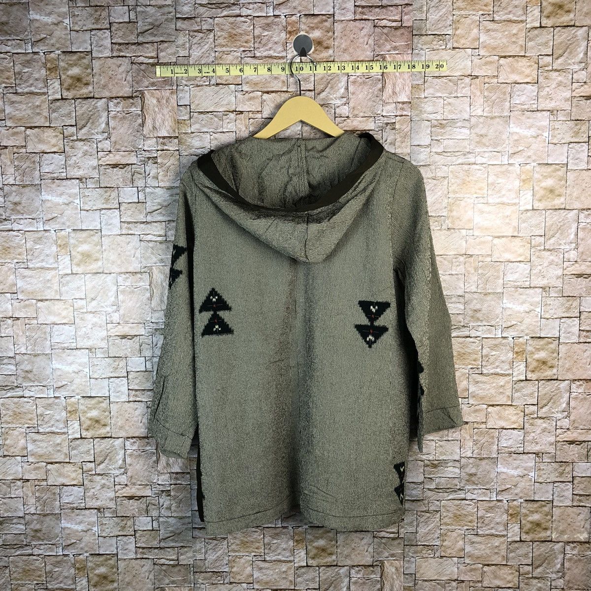 Homespun Knitwear Japan navajo Grey cardigan hoodie Knitwear #A808 Size US M / EU 48-50 / 2 - 11 Thumbnail