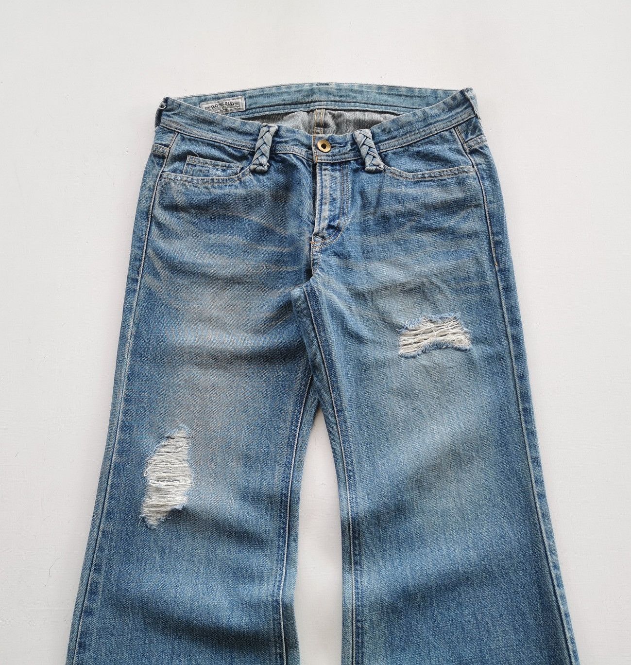 Japanese Brand Wide Flared Rosebud Japan Jeans Size US 28 / EU 44 - 2 Thumbnail