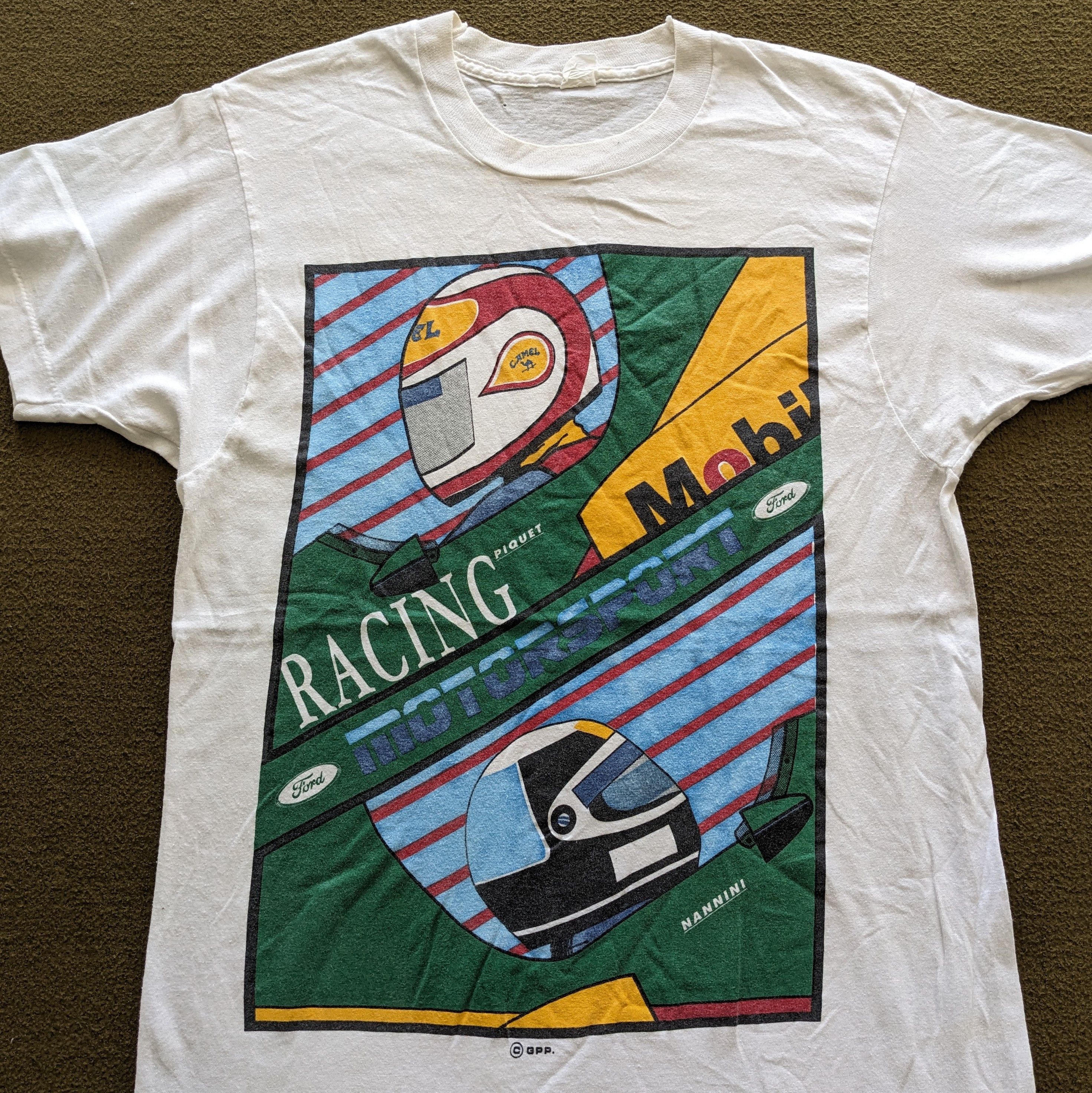Vintage Vintage 90's FORD Racing Piquet Mobil F1 T-shirt Size US S / EU 44-46 / 1 - 2 Thumbnail