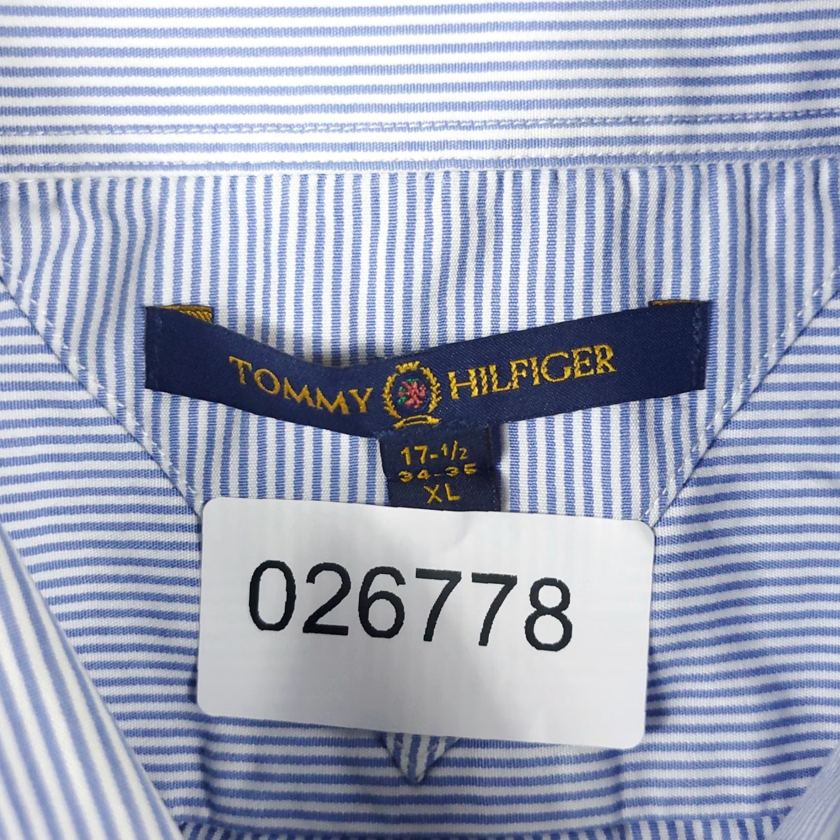 Tommy Hilfiger Tommy Hilfiger Shirt Mens XL Blue Striped Button Up Long Sleeve Cotton Collared Logo Casual Mens Size US XL / EU 56 / 4 - 7 Thumbnail