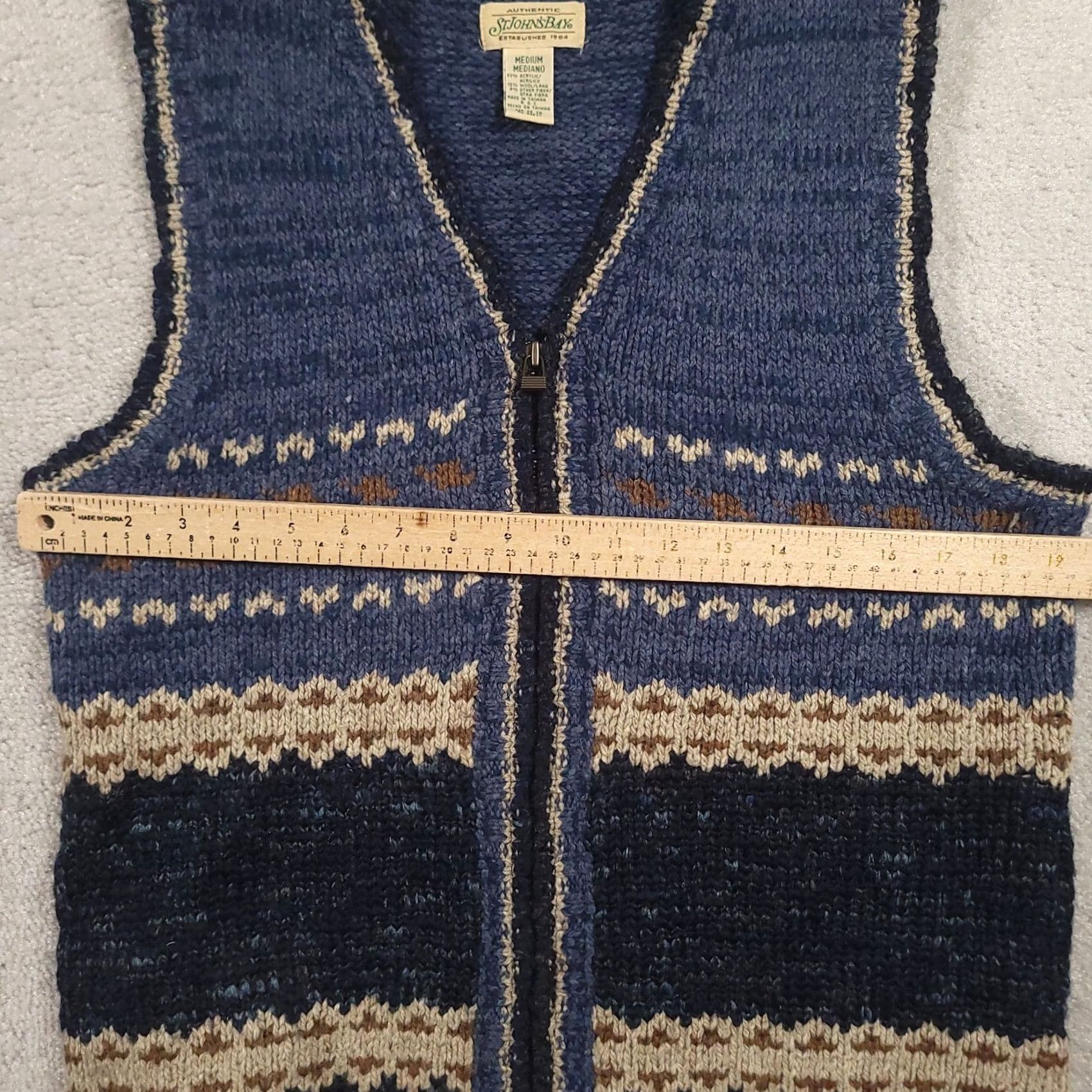 Vintage VINTAGE St John’s Bay Knit Wool Sweater Fair Isle Cabincore Preppy Women Medium Size M / US 6-8 / IT 42-44 - 3 Thumbnail