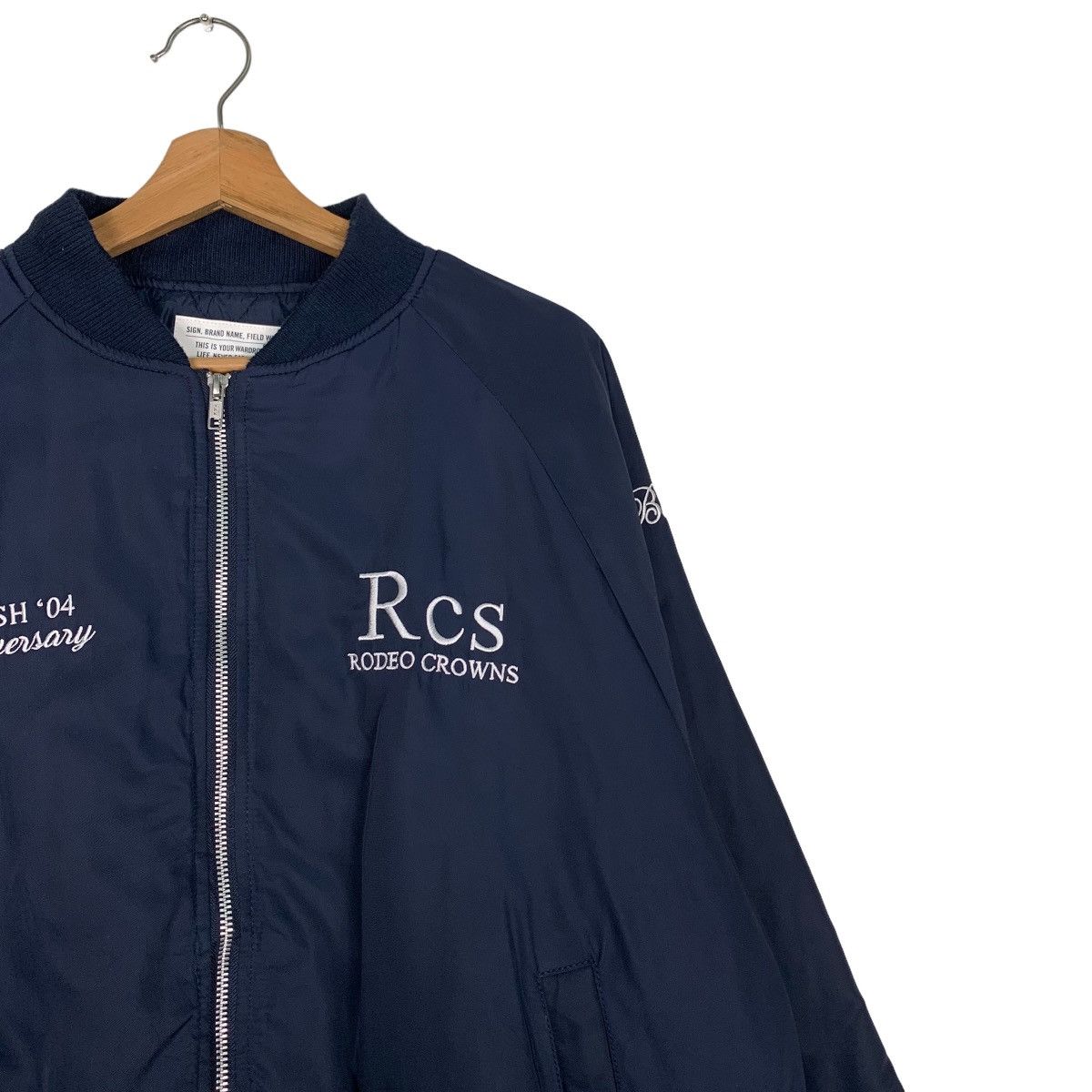 Japanese Brand RODEO CROWNS Union Stars Big Logo Bomber Jacket #0518-C24 Size US XL / EU 56 / 4 - 7 Thumbnail