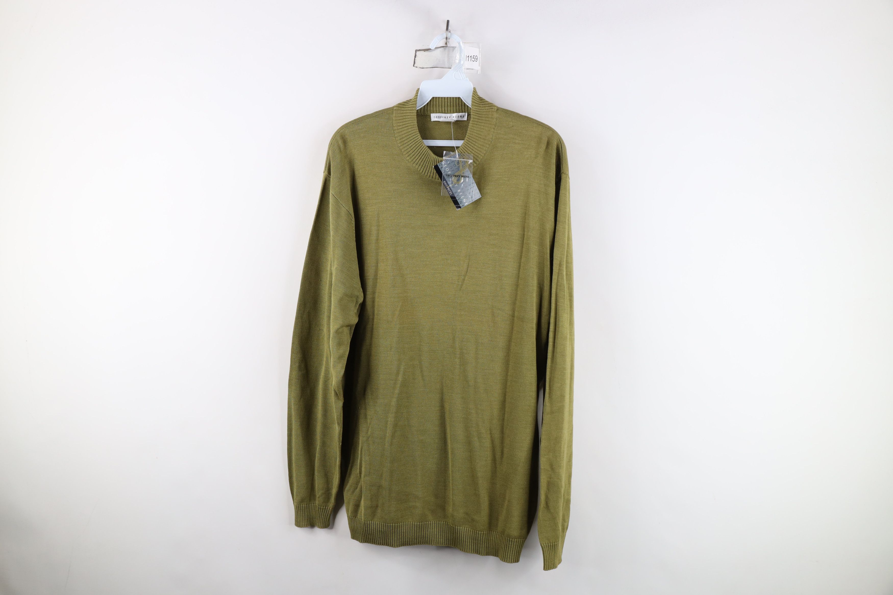 Vintage Deadstock Vintage 90s Streetwear Knit Mock Neck Sweater Size US L / EU 52-54 / 3 - 1 Thumbnail