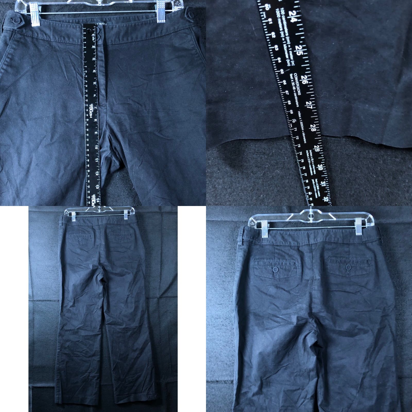 Talbots Talbots Womens Pants Black Petite Heritage Mid Rise Straight Leg Stretch 10P Size 24" / US 00 / IT 34 - 8 Thumbnail