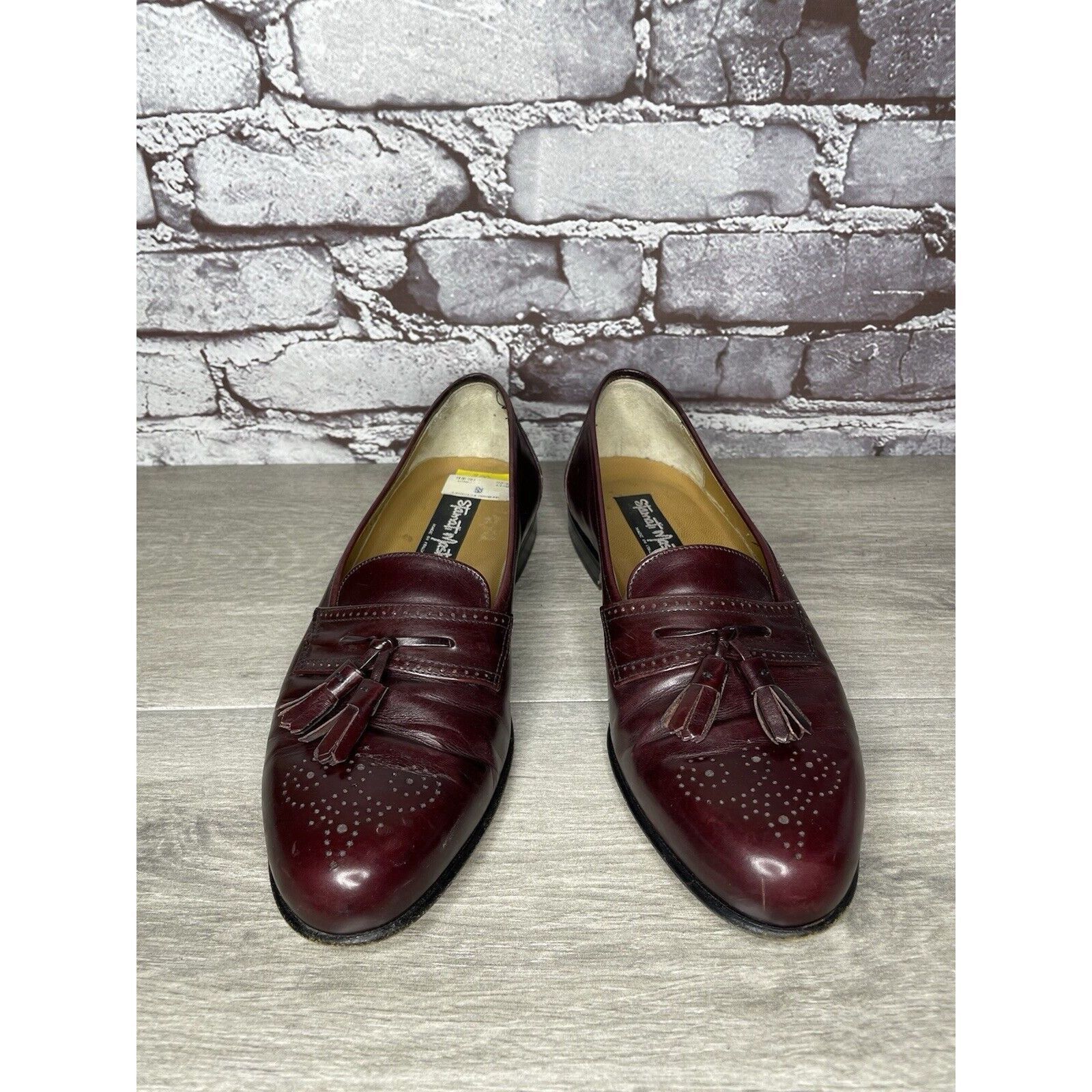Other Stamati Mastroianni Burgundy Leather Wingtip Tassel Loafers Size US 8 / EU 41 - 14 Thumbnail