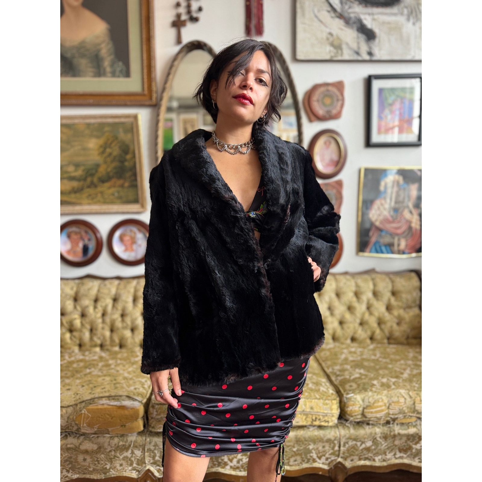 Vintage Vintage Black Winter Fur by Witch and Wolf Size Large Size L / US 10 / IT 46 - 1 Thumbnail