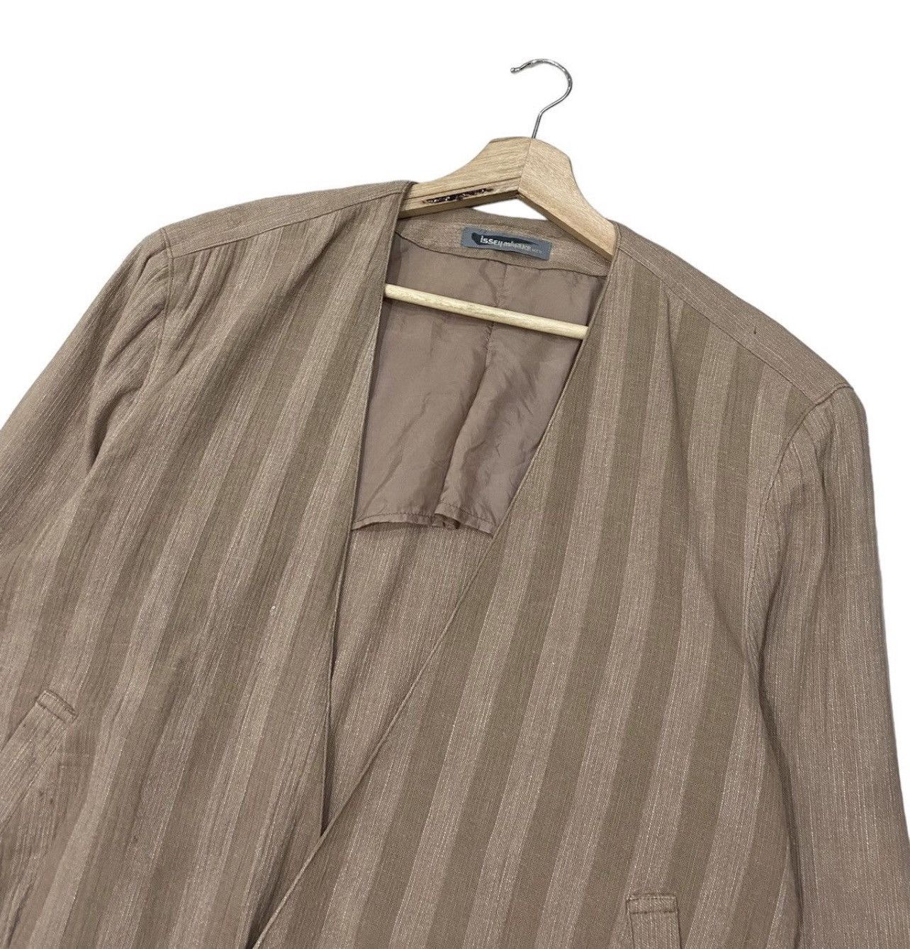 Issey Miyake 🔥Vintage 80s Issey Miyake Men Stripes Single Button Jacket Size US S / EU 44-46 / 1 - 7 Thumbnail