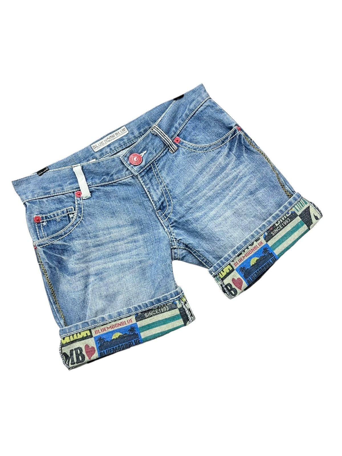 Moon Boot BLUEMOONBLUE Art Big Print Back Slanted Double Waist Summer Size 30" / US 8 / IT 44 - 8 Thumbnail