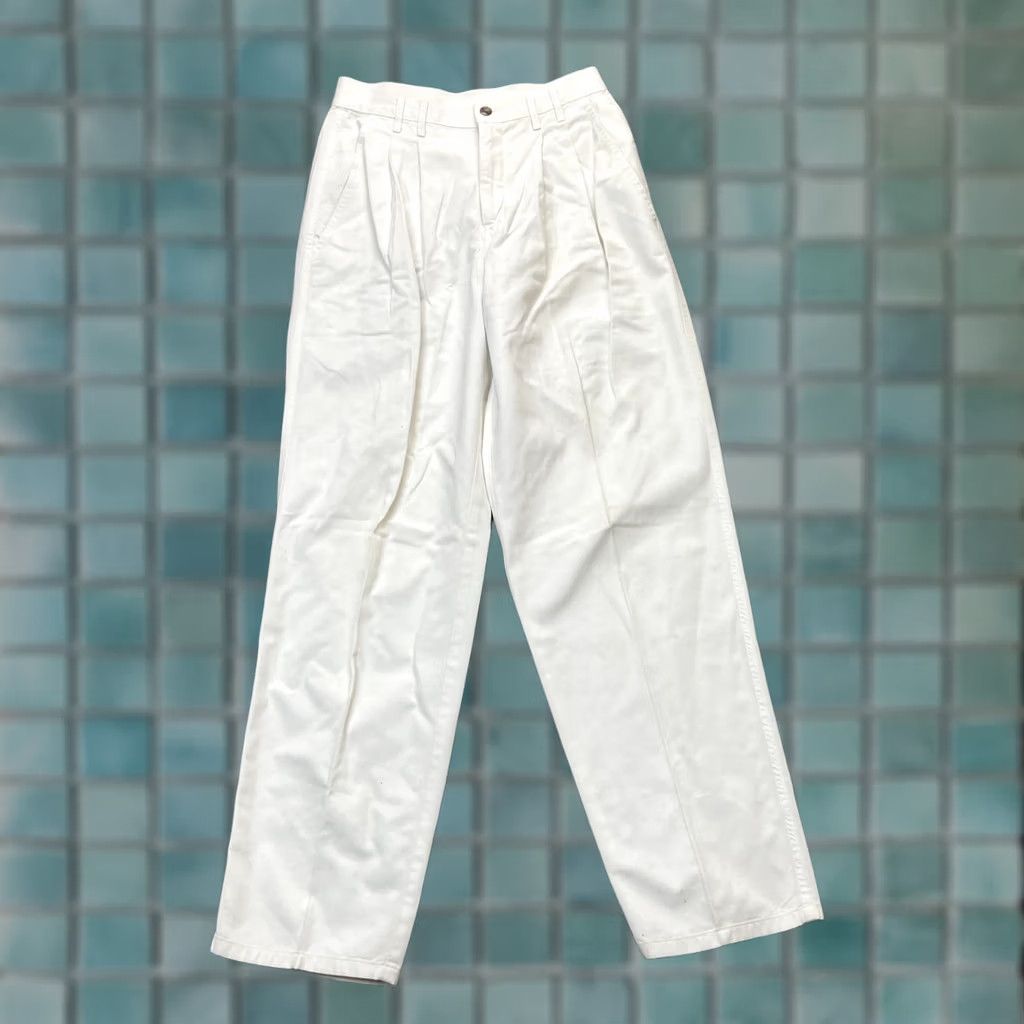 Dockers VINTAGE Dockers Pants Womens 10 White Chino Pleated Cotton Straight Leg Size 28" / US 6 / IT 42 - 1 Thumbnail