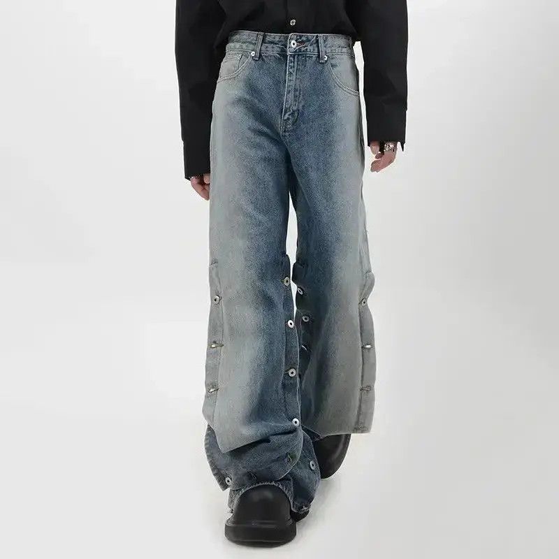 Japanese Brand Button design wide leg loose jeans trousers y2k Size US 32 / EU 48 - 3 Thumbnail