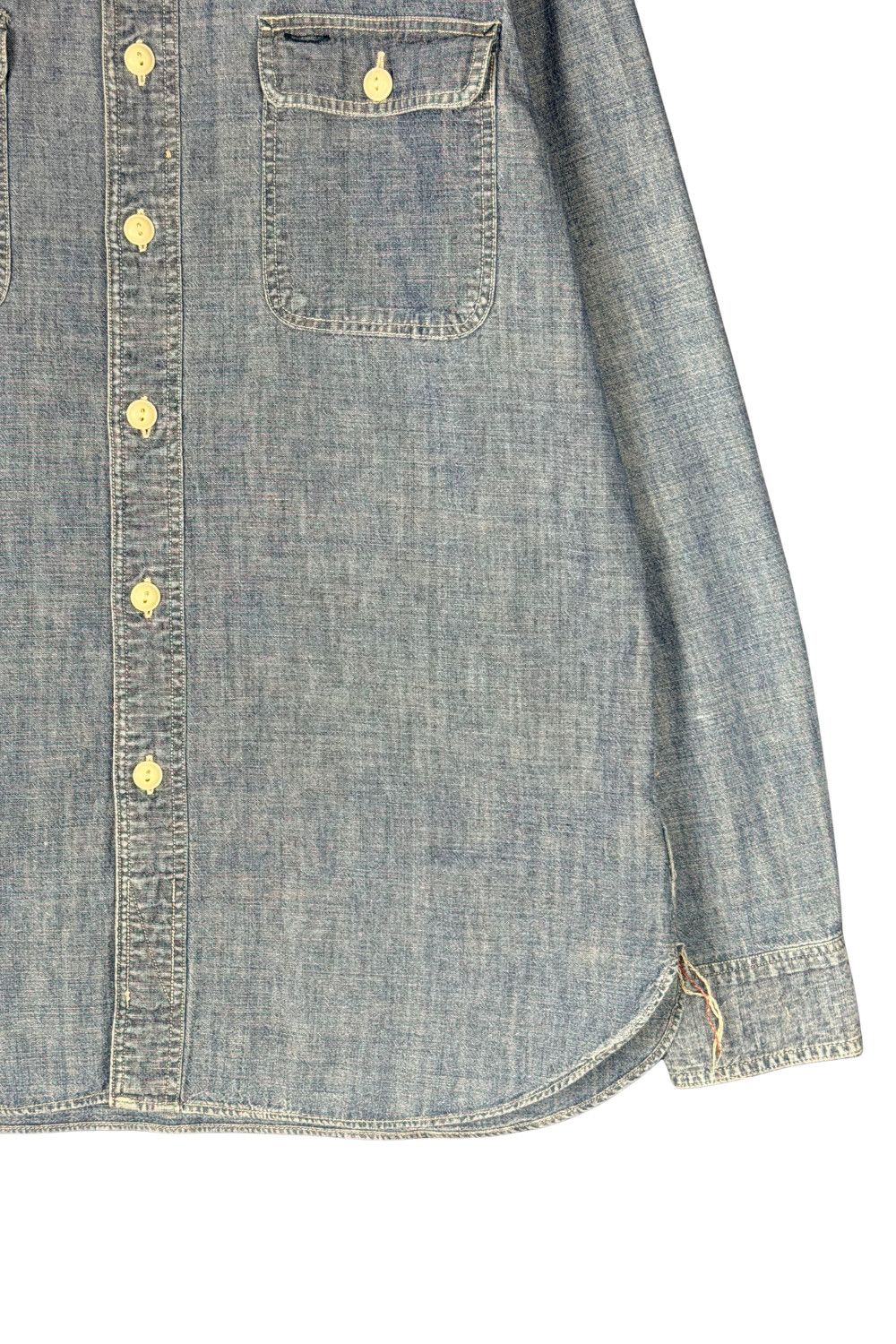 RRL Ralph Lauren RRL Double RL Chambray Work Shirt Indigo Fade Ralph Lauren Size US XS / EU 42 / 0 - 6 Thumbnail