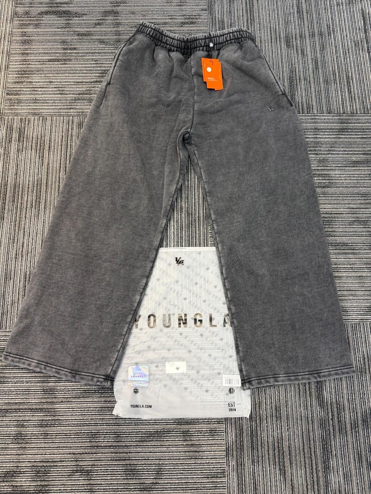 YoungLA YoungLA Mens Large Dark Grey Wash Elevated Essentials Baggy Size US 34 / EU 50 - 1 Thumbnail