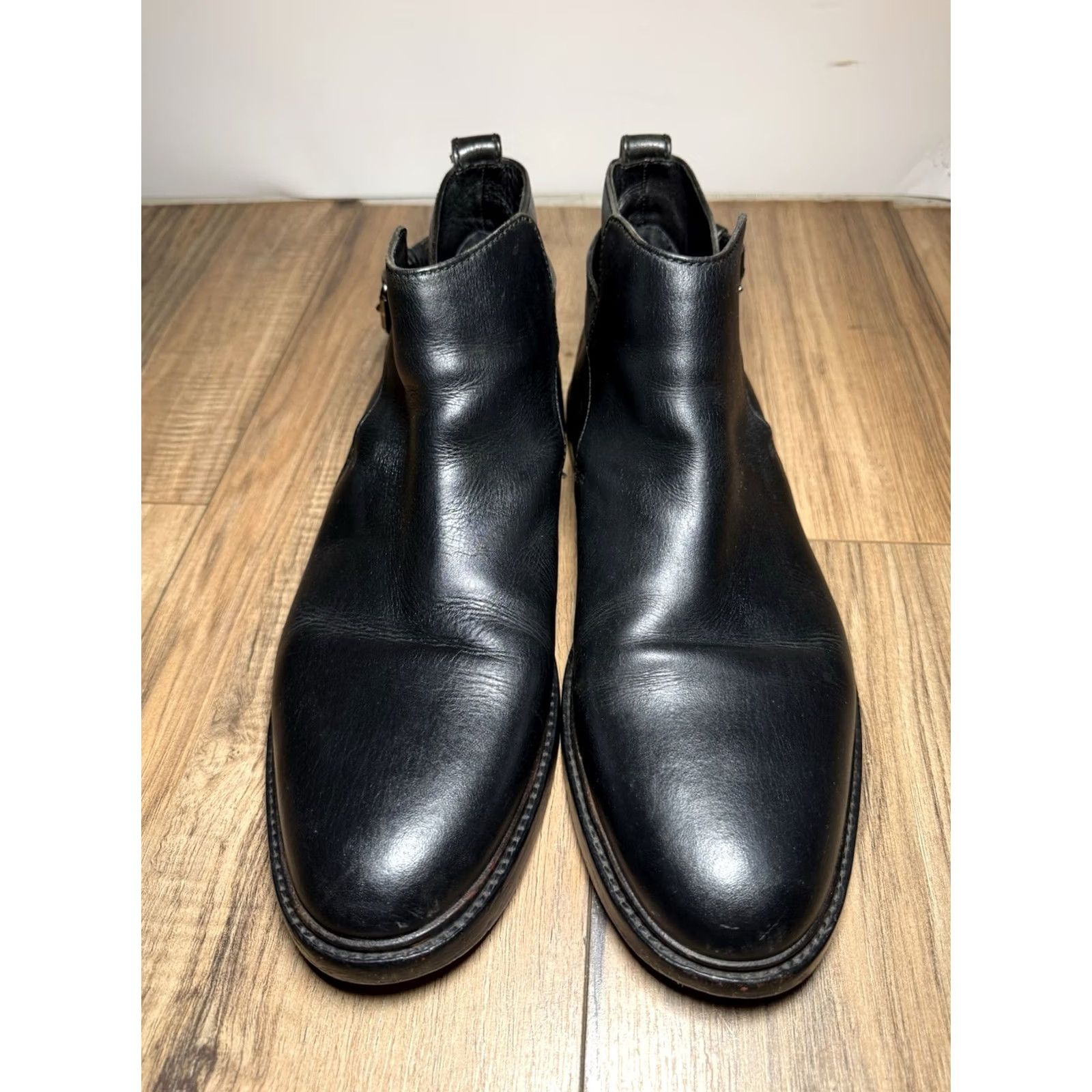 Coach Coach G1396 Fine Grain Leather Ankle Boots Black Buckle Chelsea Men’s Size 9.5 D Shoe Size US 10 / EU 43 - 5 Thumbnail