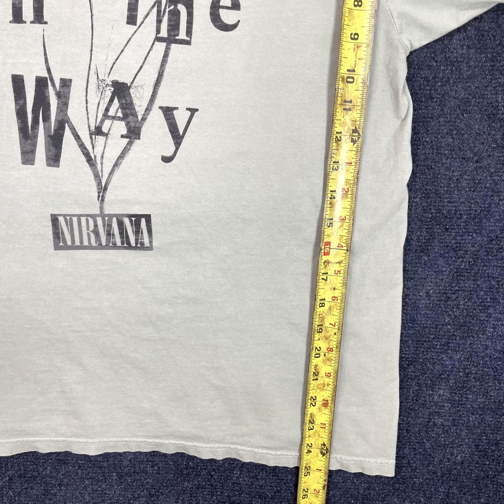 Vintage Nirvana Shirt Mens Large Gray Something In The Way Band Graphic Tee T-Shirt Size US L / EU 52-54 / 3 - 6 Thumbnail