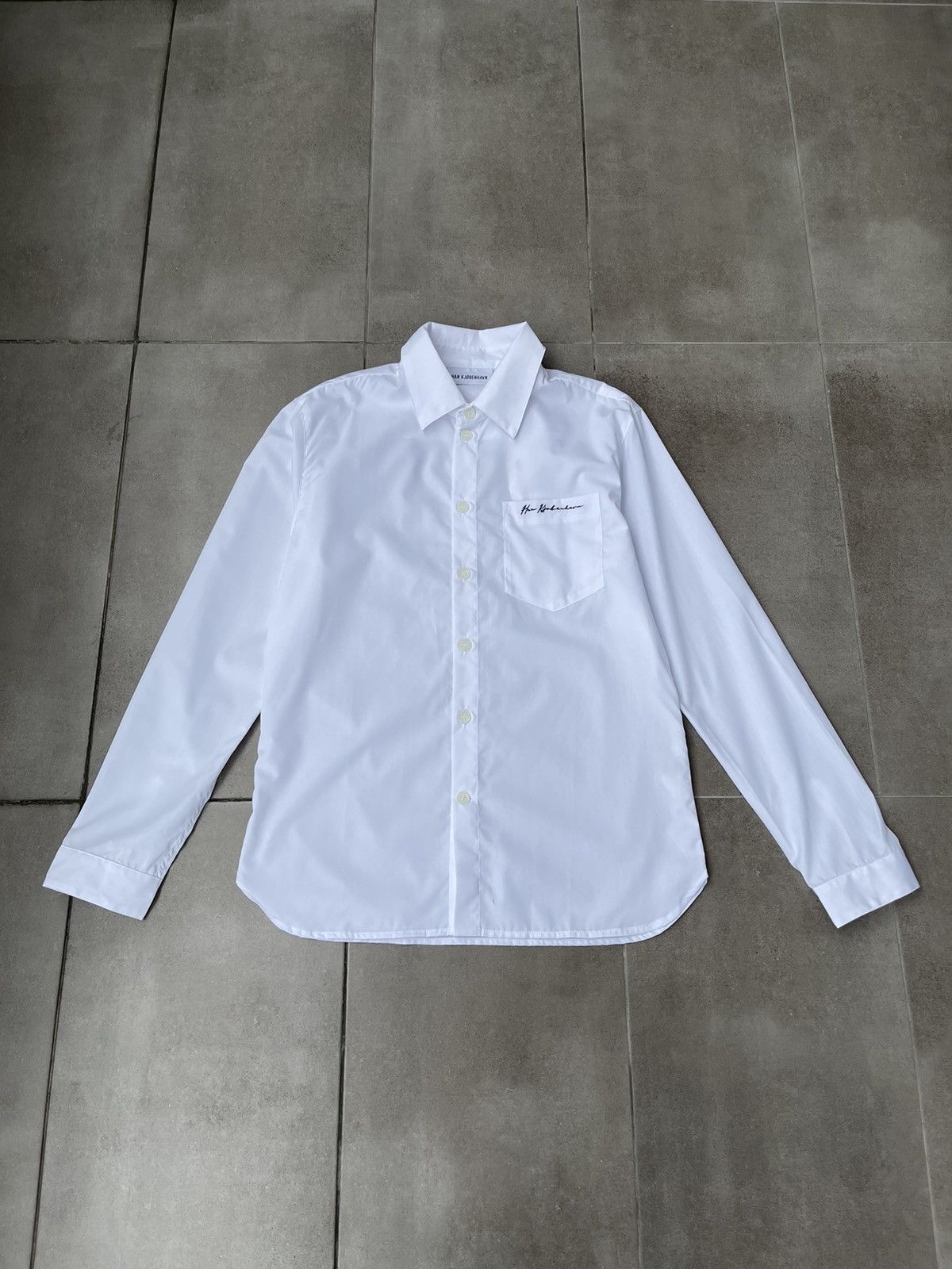 Han Kjobenhavn !DS! FW22 Han Kjobenhavn Poplin Script Logo White Shirt Size US S / EU 44-46 / 1 - 8 Thumbnail