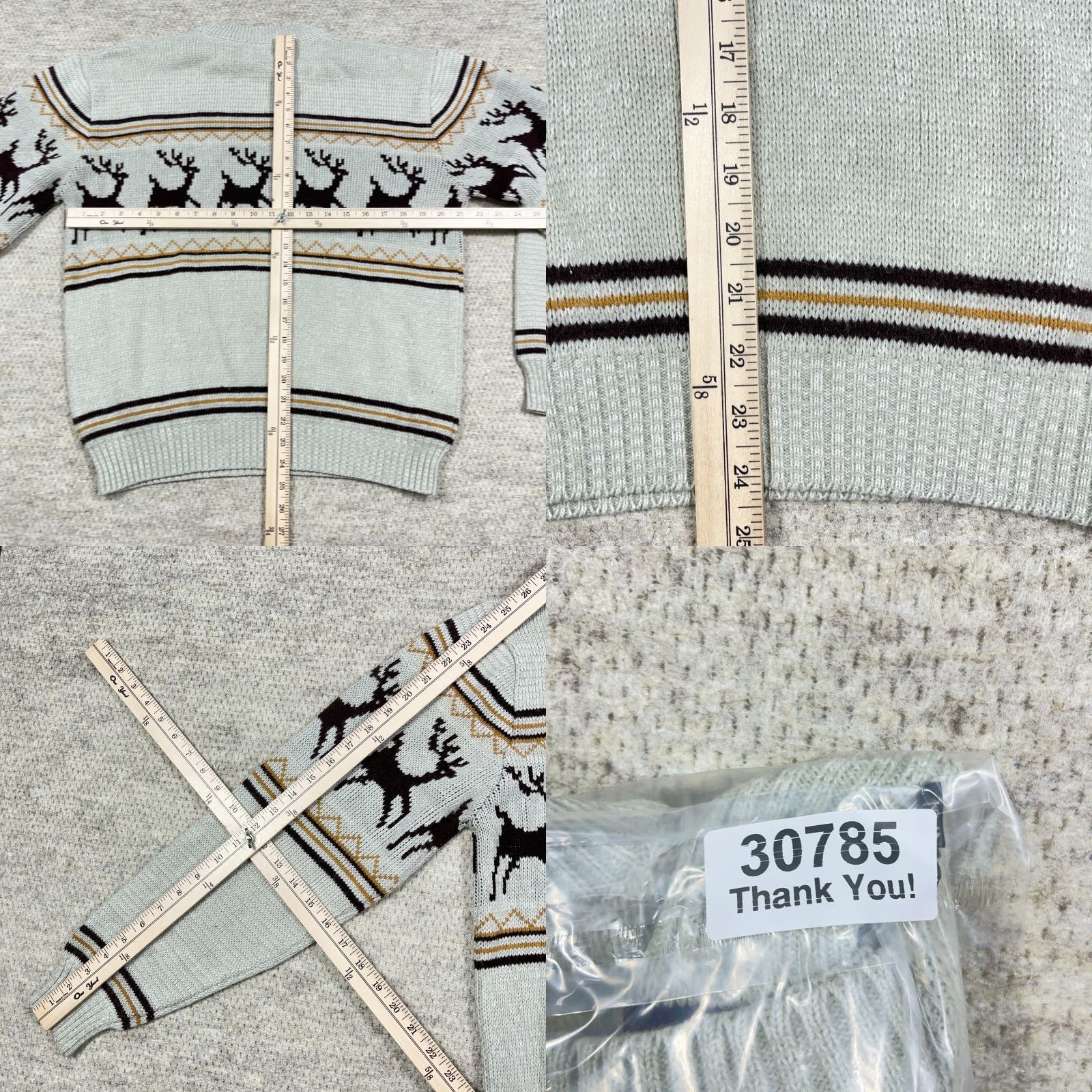 Vintage VINTAGE GrandPa Sweater Men L Gray Acrylic Knit Nordic Rein Deer 70s 80s Cascade Pullover Geometric 80s 90s Retro Hip Hop Streetwear Mens Size US L / EU 52-54 / 3 - 8 Thumbnail