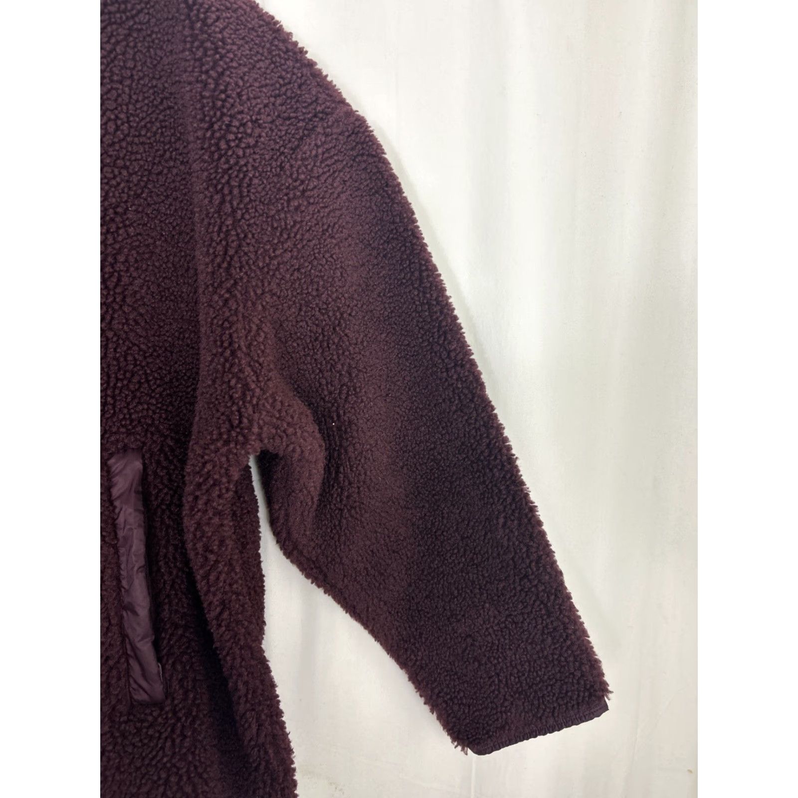 Athleta Athleta Sweatshirt Womens XL Maroon Sherpa Cozy Pullover Snap Jacket oldal Size XL / US 12-14 / IT 48-50 - 4 Thumbnail