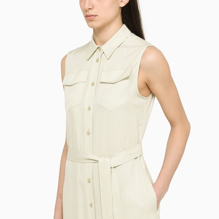 Calvin Klein o1d2blof0824 Midi Chemisier Dress in Ivory Size XS / US 0-2 / IT 36-38 - 4 Thumbnail