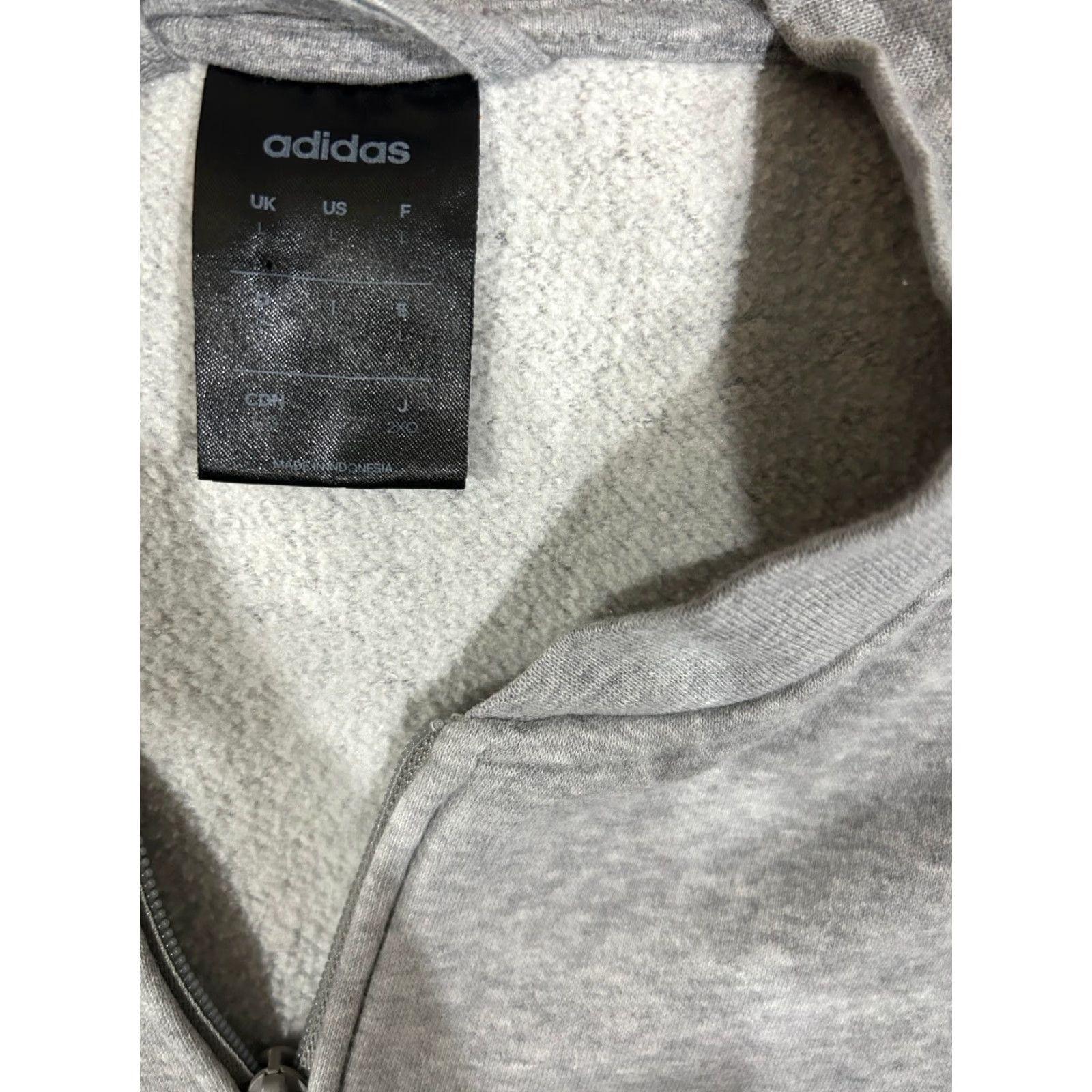 Adidas Adidas Full Zip Jacket Mens Large Gray Fleece Track Hoodie Stand-Up Collar Casual Activewear Size US L / EU 52-54 / 3 - 3 Thumbnail