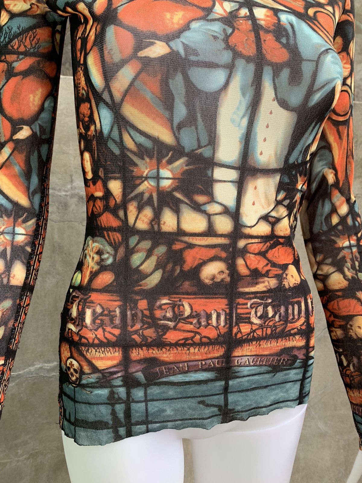 Jean Paul Gaultier AW98 Cathedral Mesh Tattoo Top Size S / US 4 / IT 40 - 3 Thumbnail