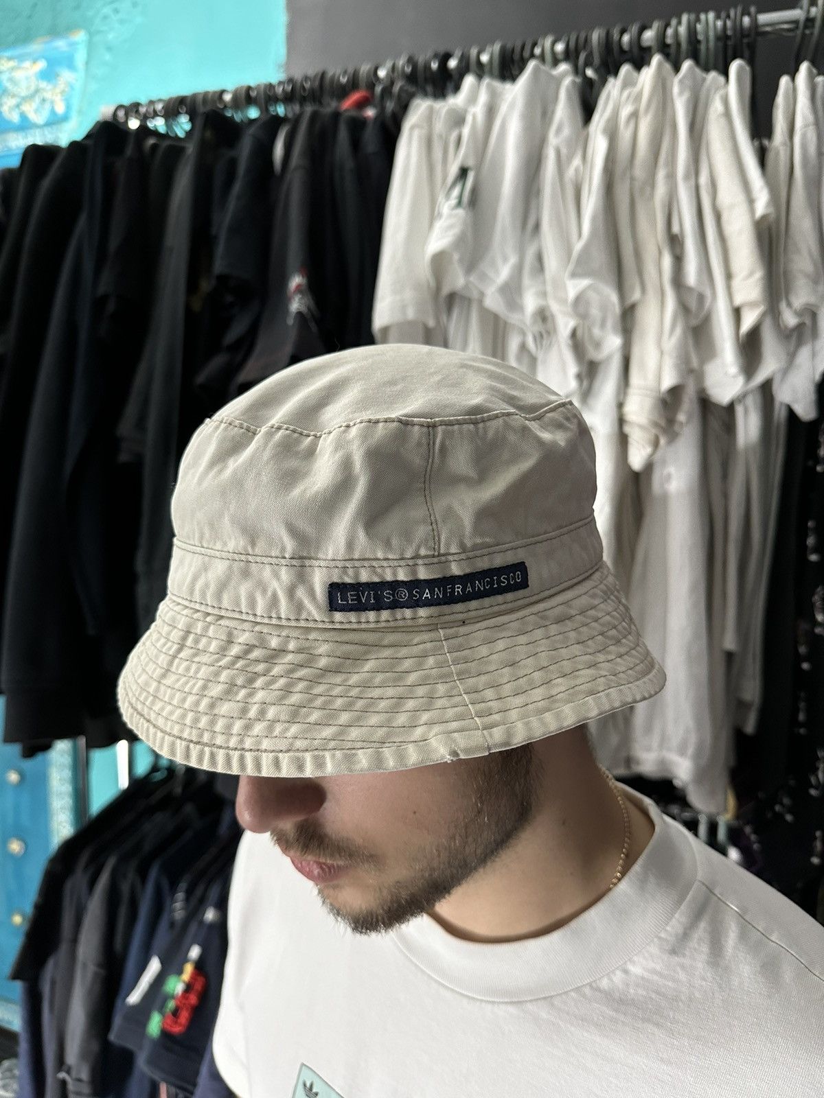 Levi's × Levi's Vintage Clothing × Vintage 🚨Vintage Levis MADE IN USA RARE 90s Bucket Hat Denim Size ONE SIZE - 2 Thumbnail