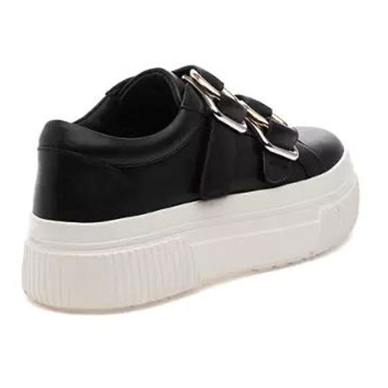J/Slides J SLIDES Women's Black Leather Waldo Platform Sneakers |Sz 6 Size US 6 / IT 36 - 4 Thumbnail