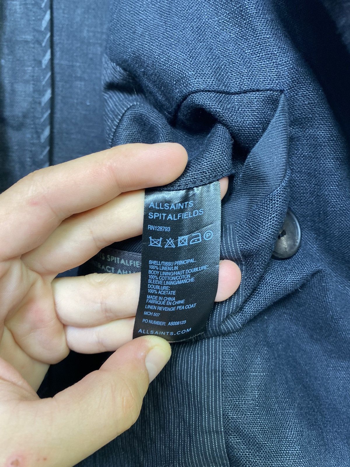 Allsaints Allsaints Spitalfields Double Breasted Linen Revenge Coat Size US M / EU 48-50 / 2 - 8 Thumbnail