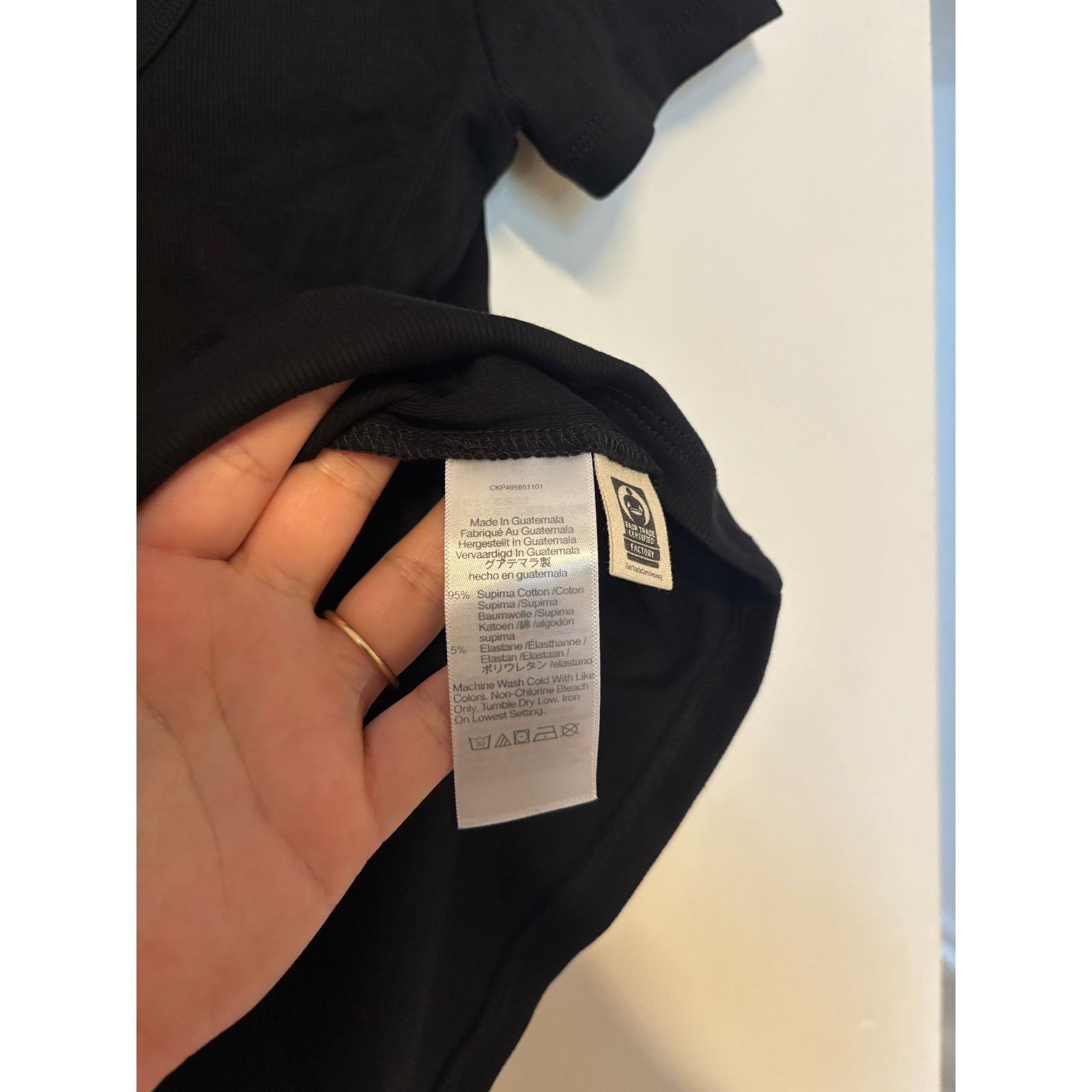 Madewell NWT Madewell Cotton Ribbed Cap-Sleeve Tee Black Size Large Size L / US 10 / IT 46 - 5 Thumbnail