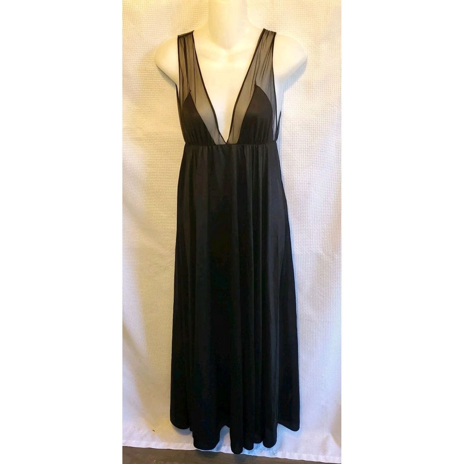 Vintage Vintage Rare Sz Sm Sexy Maxi Black Slip Dress Witchy Whimsy Goth Size S / US 4 / IT 40 - 2 Thumbnail