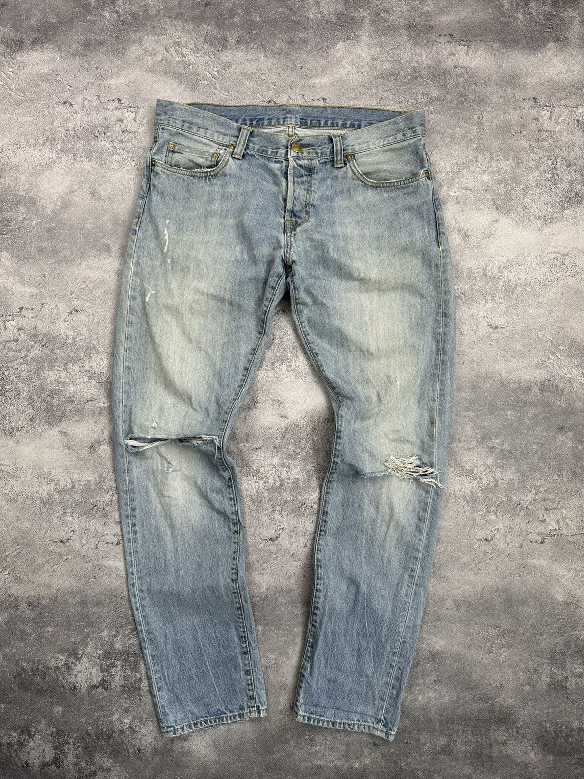 Carhartt Vintage Carhartt Thrashed Blue Crazy Faded Denim Jeans Y2K Size US 32 / EU 48 - 3 Thumbnail