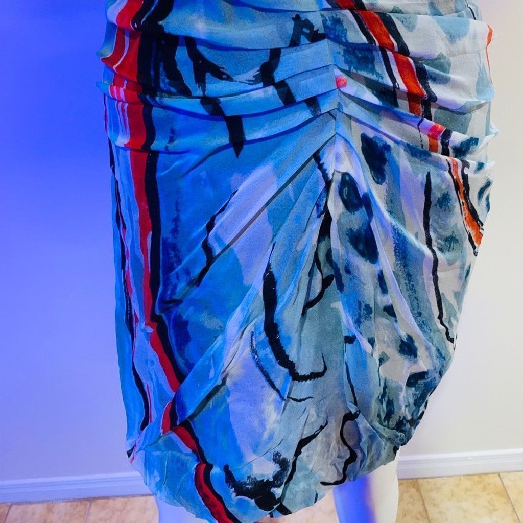 Diane von Furstenberg Diane Von Furstenberg silk navy print dress Size M / US 6-8 / IT 42-44 - 3 Thumbnail