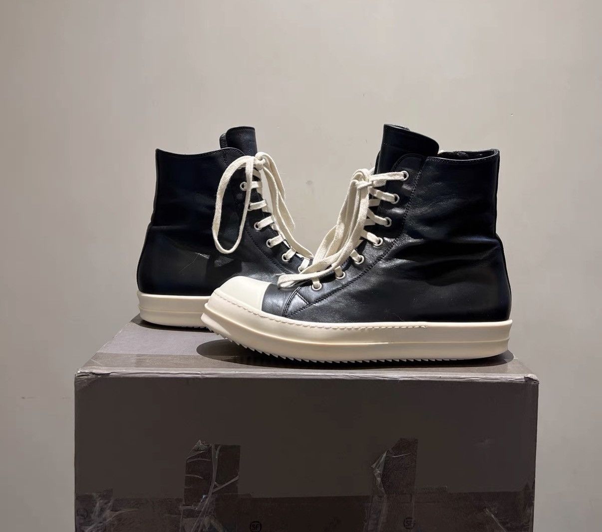 Rick Owens Rick Owens Mainline Leather Converse-Inspired Sneakers Size US 8 / EU 41 - 3 Thumbnail