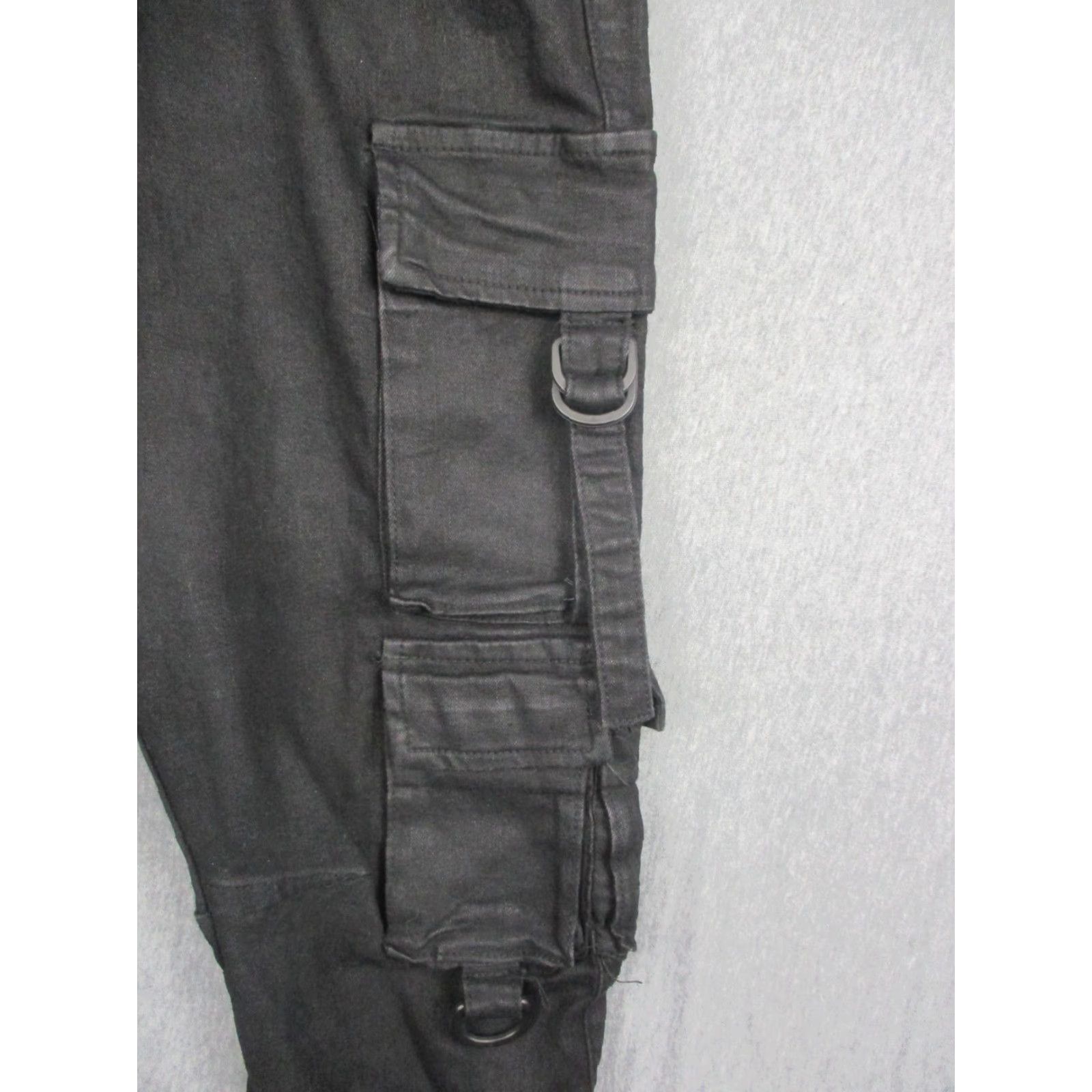 Vintage Smoke Rise Jeans Mens 40x32 Black Cargo D-Ring Utility Stretch Pockets JP22607 Size US 40 / EU 56 - 2 Thumbnail