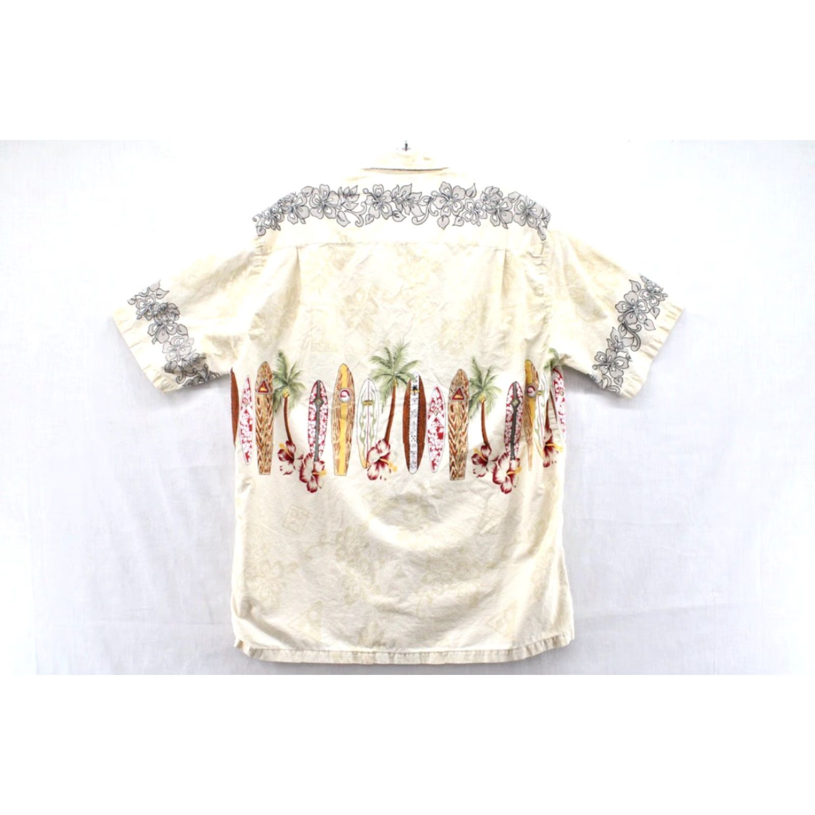 Vintage VINTAGE Royal Creations Hawaiian Shirt Men's XL Beige Surfboards Tribal Floral Luau Size US XL / EU 56 / 4 - 3 Thumbnail