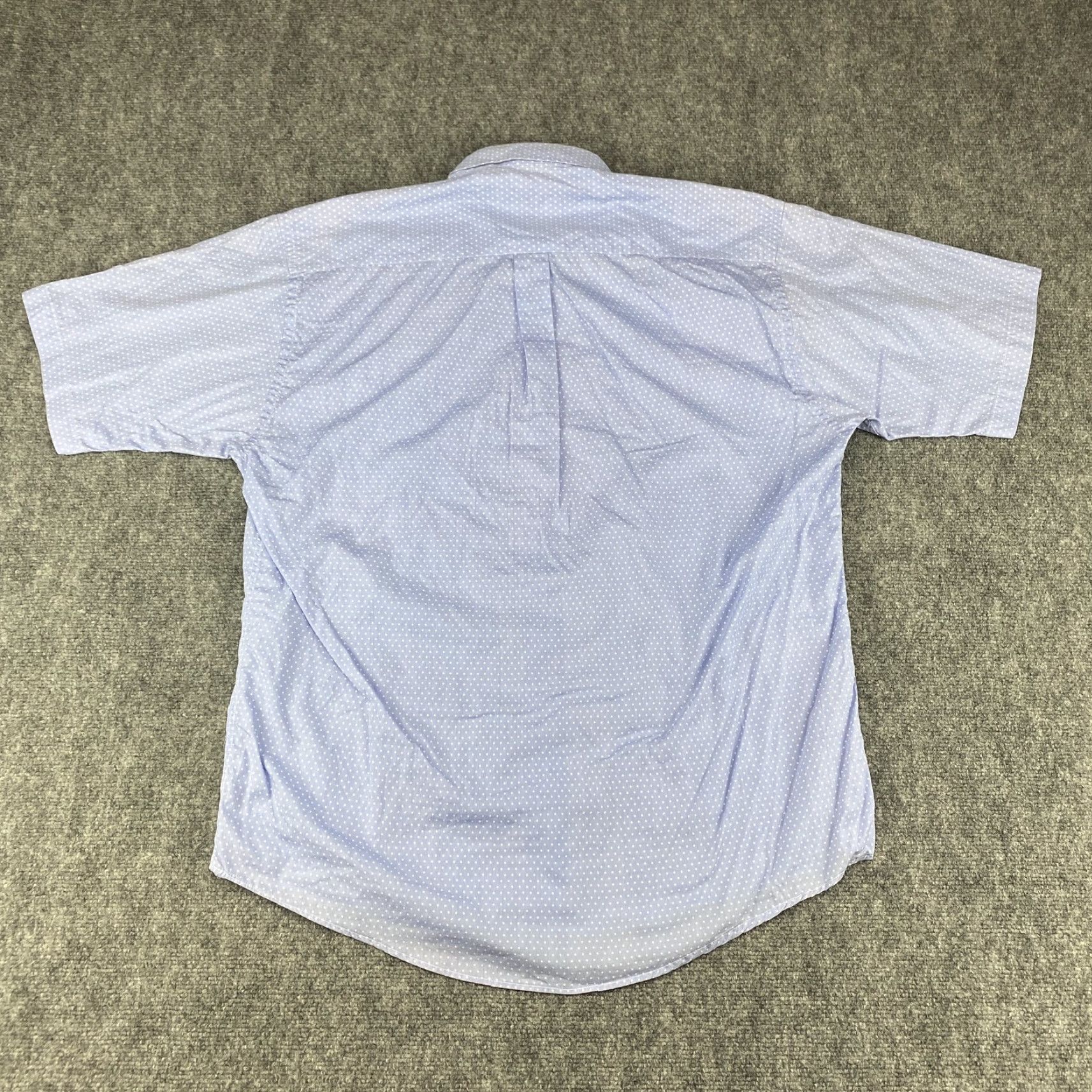Vintage Bullock & Jones Shirt Mens Large Blue White Dot Short Sleeve Button Up Pocket Size US L / EU 52-54 / 3 - 5 Thumbnail