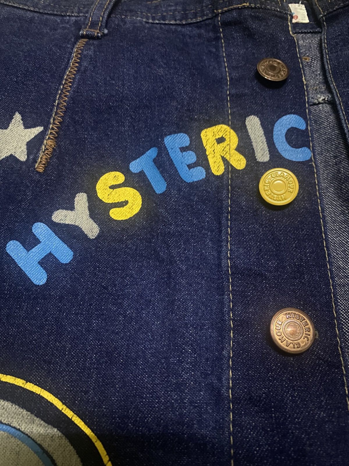 Hysteric Glamour Hysteric Glamour Multicolor Spellout Button Up Denim Skirt Size 26" / US 2 / IT 38 - 6 Thumbnail