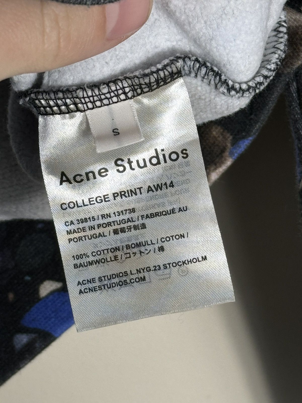 Acne Studios × Designer Acne Studios College Print AW14 Sweatshirt Size US S / EU 44-46 / 1 - 5 Thumbnail