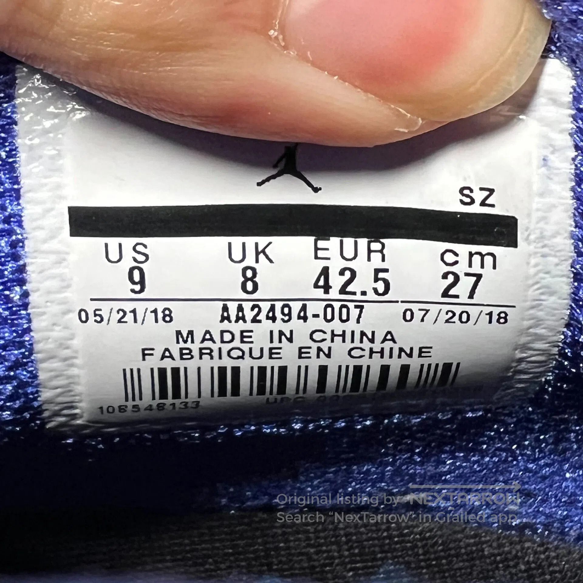 Jordan Brand Air Jordan 18 AA2494. Size US 9.5 / EU 42-43 - 7 Thumbnail