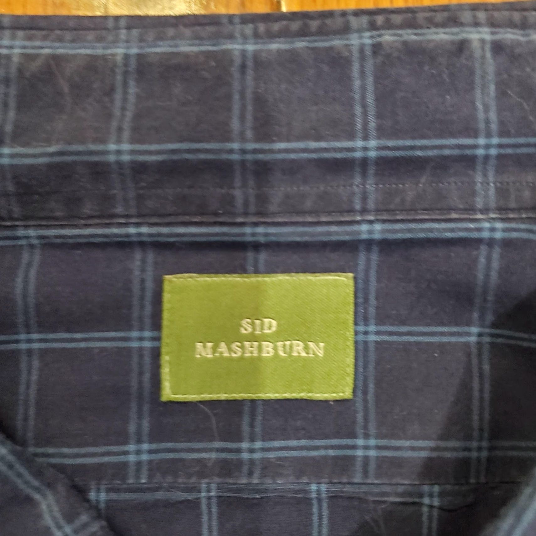 Sid Mashburn VINTAGE Sid Mashburn Dress Shirt Mens 2XL Navy Blue Check Plaid Long Sleeve Button Down Size 48R - 6 Thumbnail
