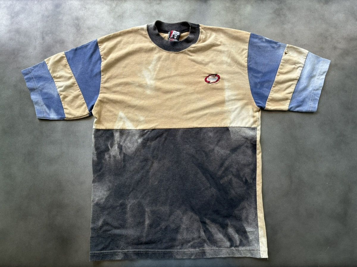 Vintage 1990s Vintage Sun Faded Tee Colour Block Bleached Thrashed M. Size US M / EU 48-50 / 2 - 2 Thumbnail