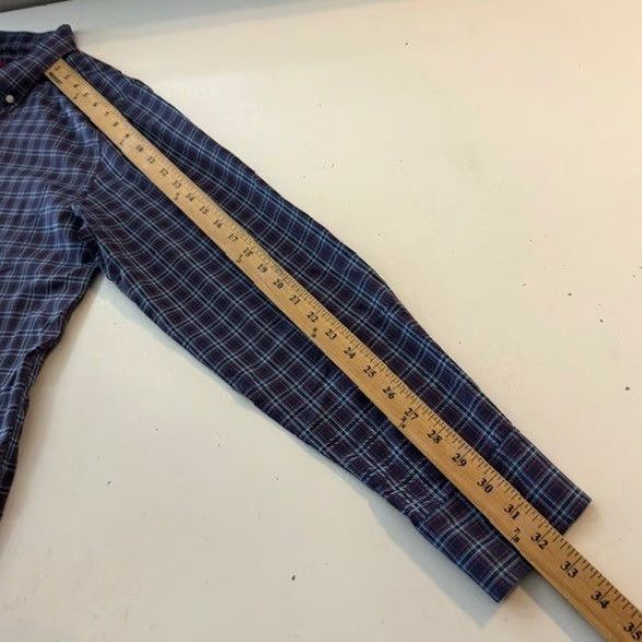 UNTUCKit UNTUCKit Shirt Navy Plaid Slim Fit 100% Polyester Button Up Mens MEDIUM Size US M / EU 48-50 / 2 - 6 Thumbnail