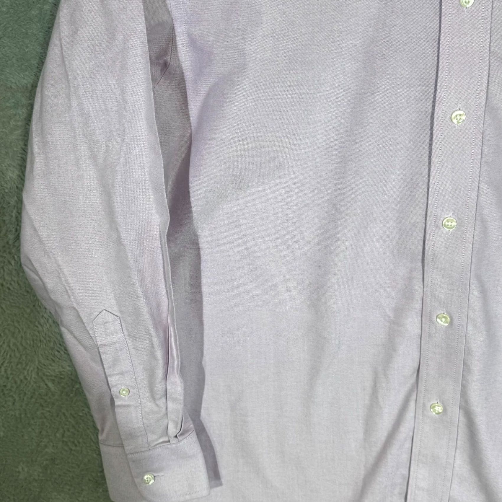Roundtree & Yorke Gold Label Dress Shirt Mens Long Sleeve 16x34 Light Purple 100% Cotton Formal Shirt Size 42R - 3 Thumbnail