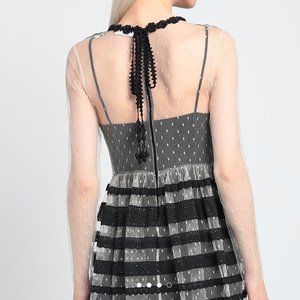 RED Valentino Crocheted lace-paneled point d'esprit mini dress Size XS / US 0-2 / IT 36-38 - 3 Thumbnail
