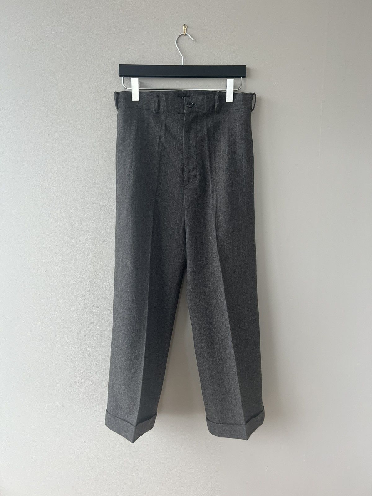 image of Yohji Yamamoto x YS Y’S Pinstripe Wool Trousers in Grey, Men's (Size 30)