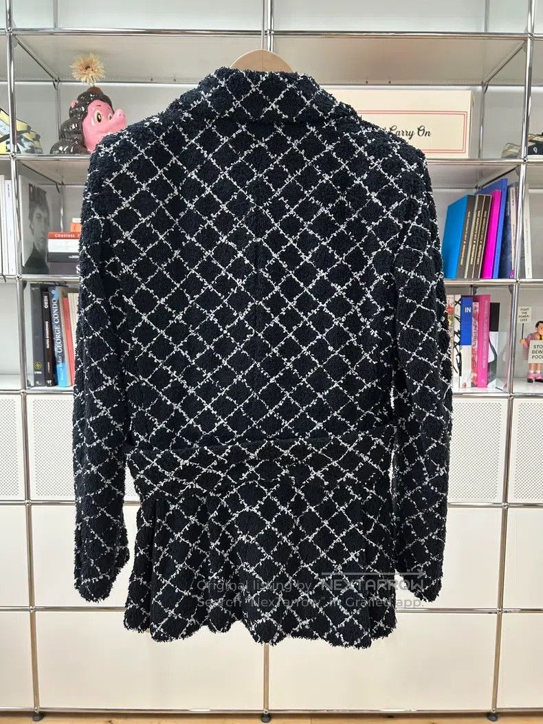 Chanel Chanel Black and white plaid 19c cruise series knitted jac Size XXS / US 00 / IT 34 - 2 Thumbnail