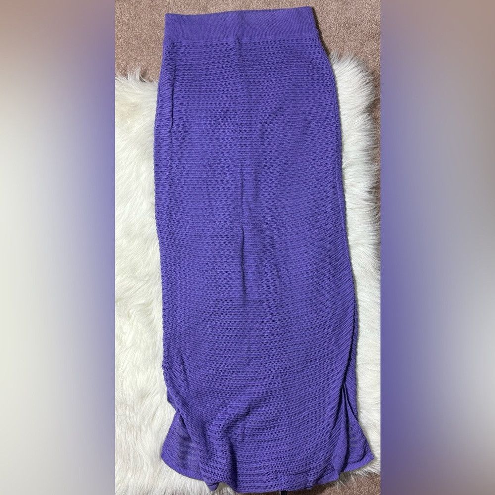 Other Callahan knitwear Genny Open Weave skirt purple with side s Size 32" / US 10 / IT 46 - 2 Thumbnail