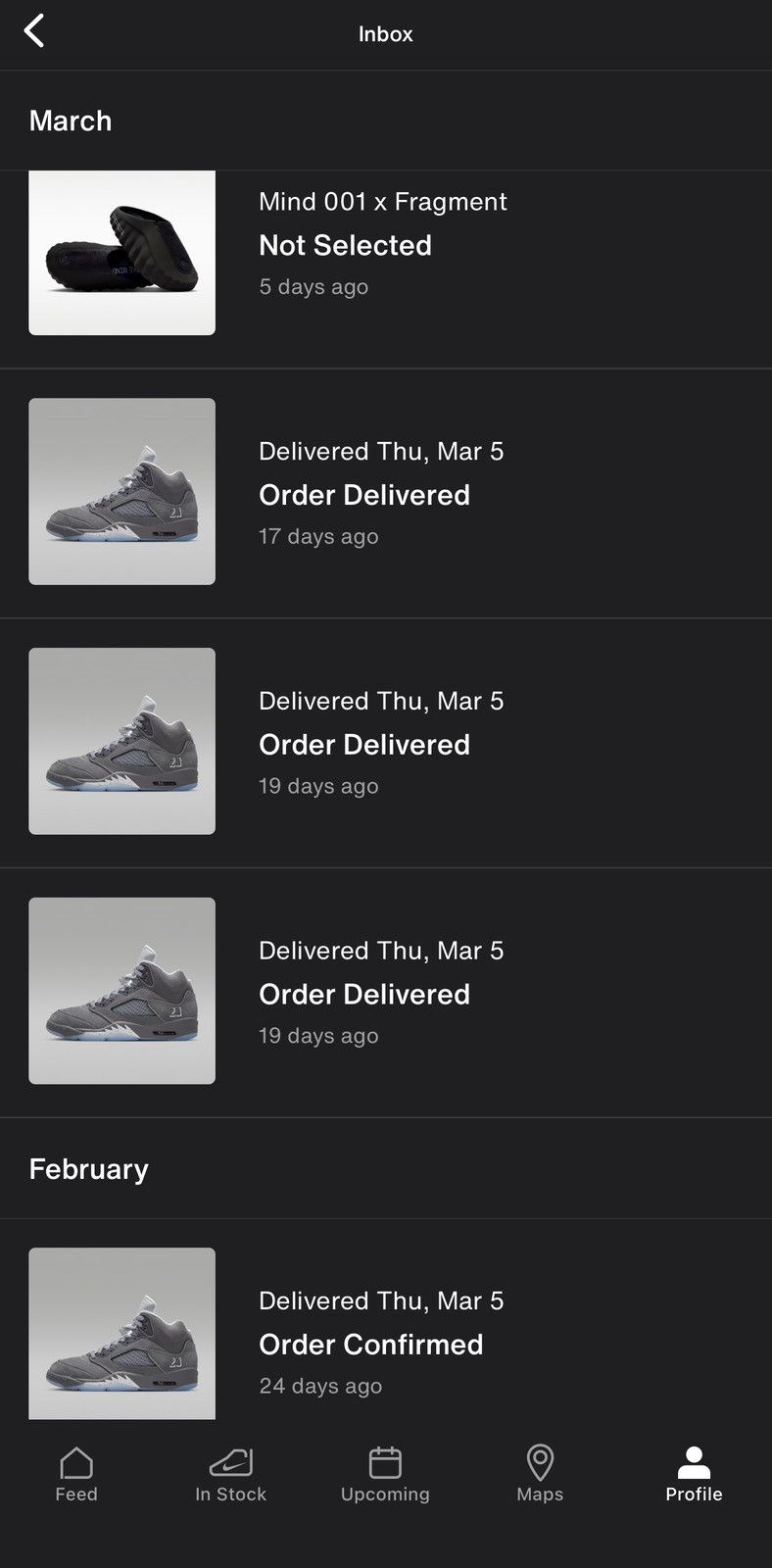 Jordan Brand Jordan Retro 5 Wolf Grey Size 11 MEN Size US 11 / EU 44 - 9 Thumbnail